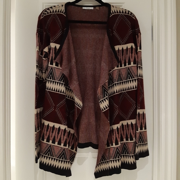 Dex Sweaters - Dex Aztec designed open cardigan sweater